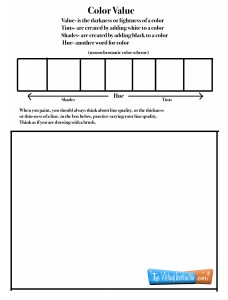 Color Theory Worksheet 3- Values