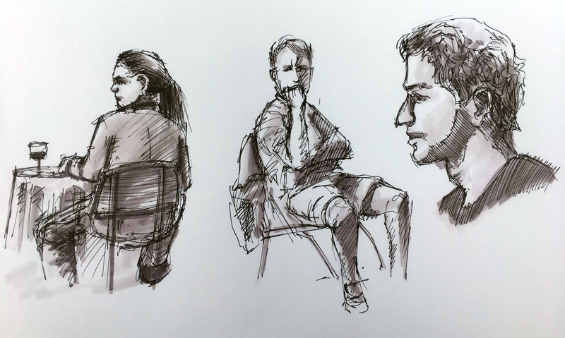 A few quick sketches from life