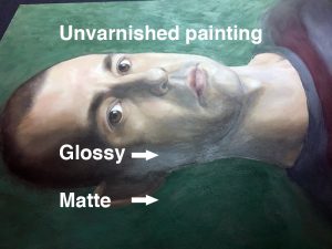 Varnish paintings to create a unified surface