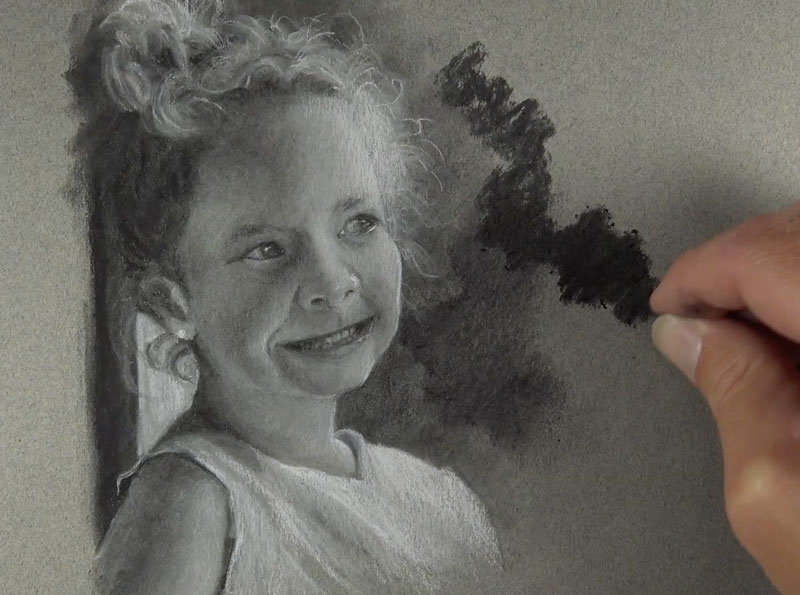 Sketching with Charcoal Portrait Drawing