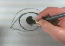 Draw a charcoal eye-step 2 fill in the pupil