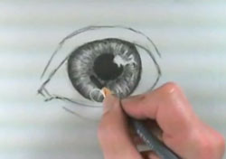 Charcoal drawing -eye-step 4-continue layering charcoal