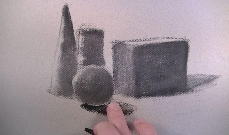 Drawing with vine charcoal