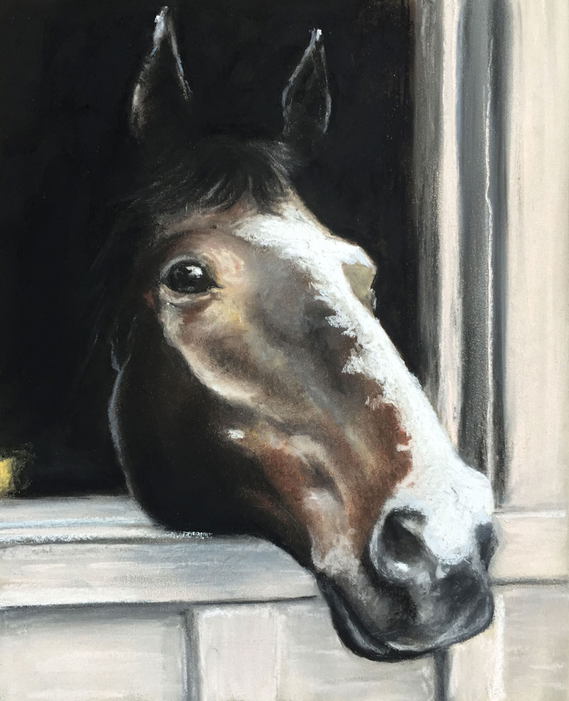 Desenho Pastel de um cavalo