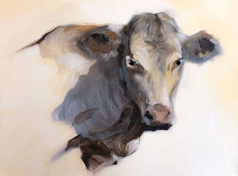 Oil Painting of a Cow