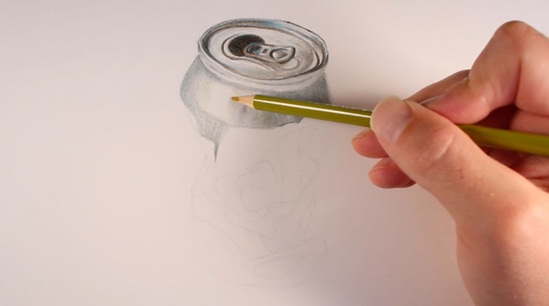 Realistic colored pencil drawing step 1