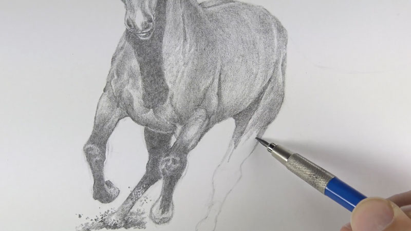 Drawing the legs of the horse
