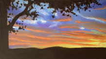 Silhouettes in pastel drawing