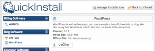 QuickInstallWordpress