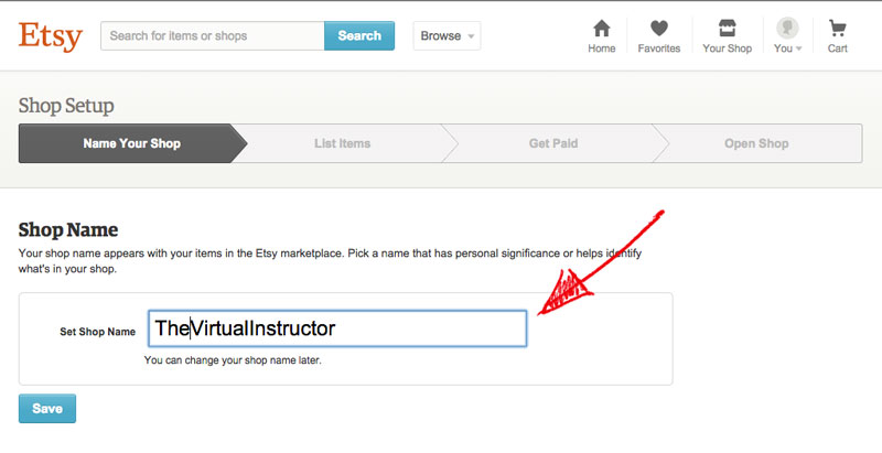Name Your Etsy Shop