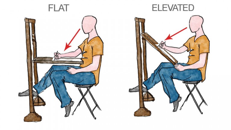 Drawing On A Flat Or Tilted Surface Which Angle Is Best