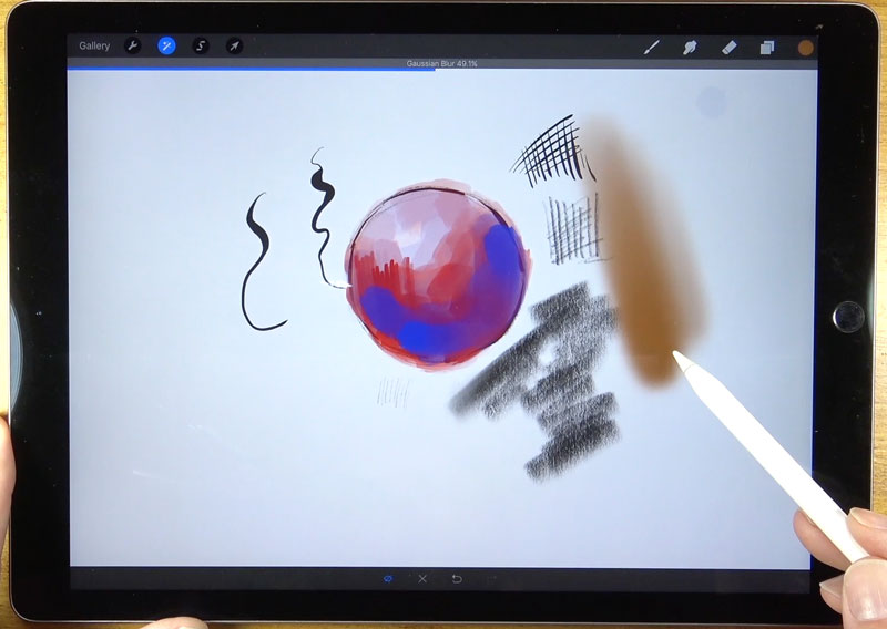 Adding Gaussian Blur Procreate