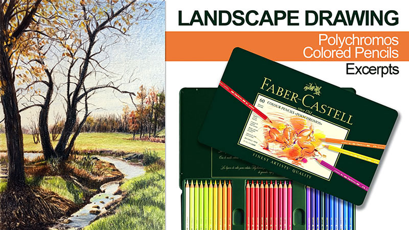 Colored Pencil Drawing Landscape View Canal Stock Illustration 695332240 |  Shutterstock