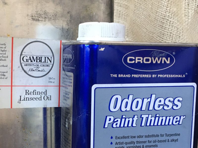 Linseed oil and paint thinner