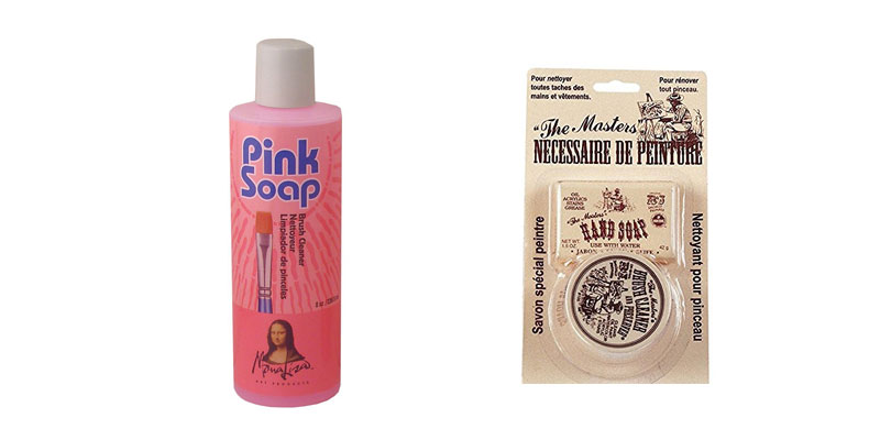 Soaps for cleaning art brushes