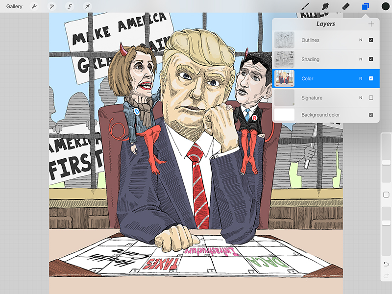 Drawing Political Cartoons Using Procreate Start To Finish