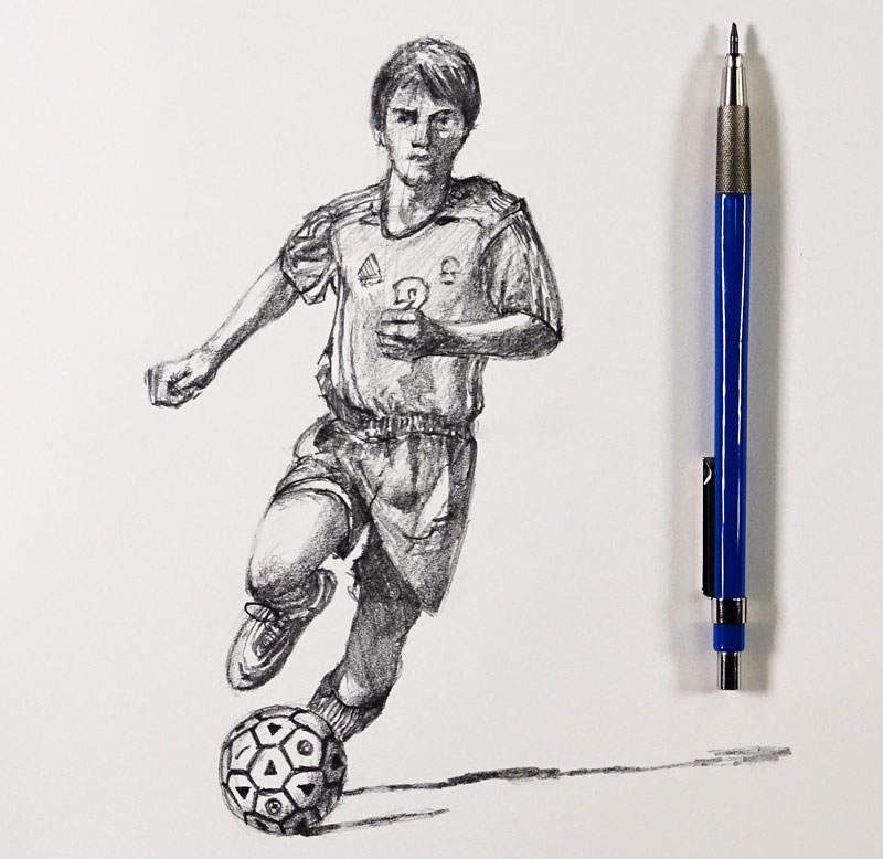 Sketch of a soccer player