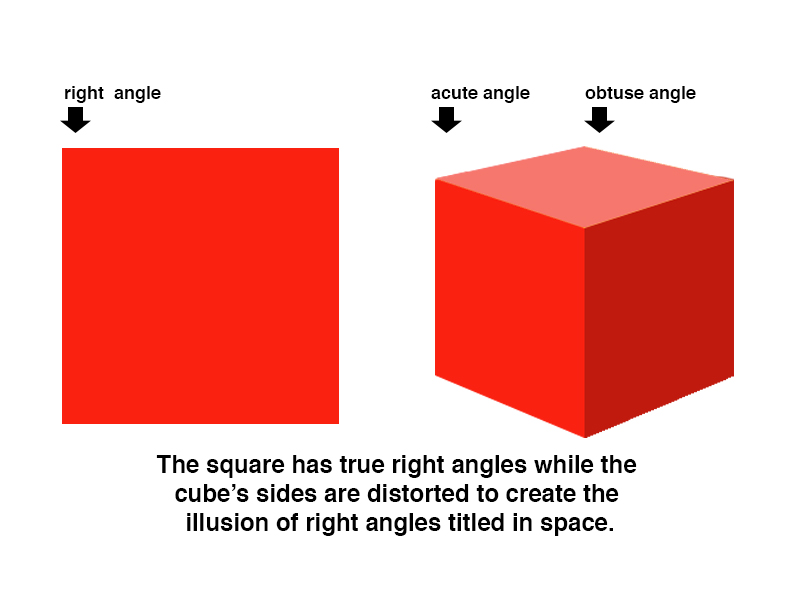 Cubes compared - anamorphic art