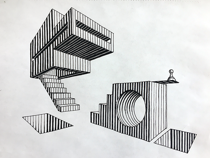 Shading a drawing using line weight