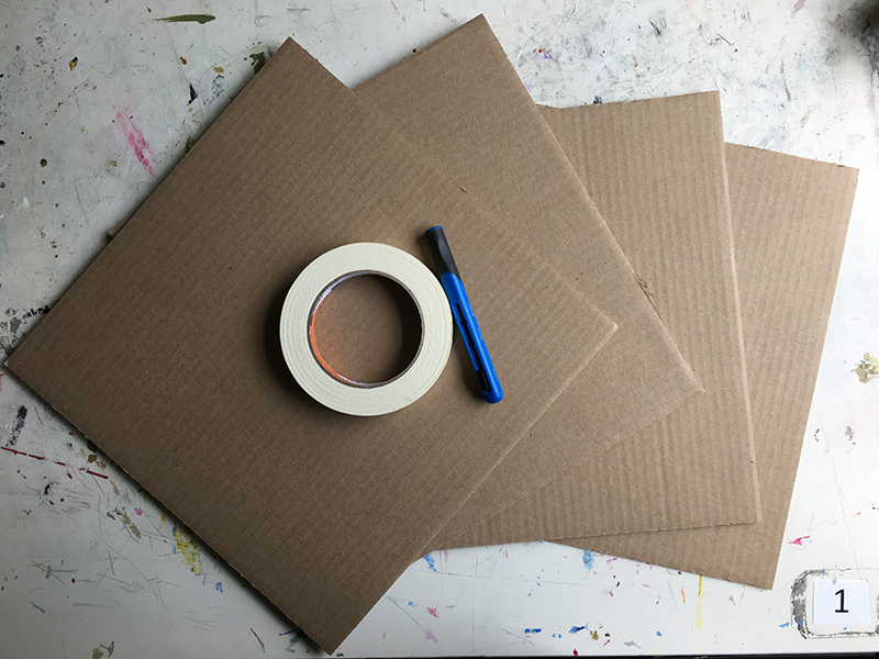 Cardboard pieces to create a box