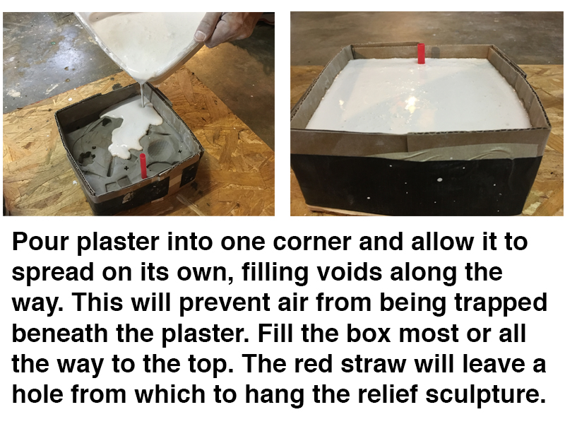 Pour plaster into the clay mold