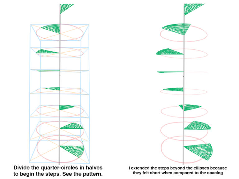 How to Draw a Spiral Staircase