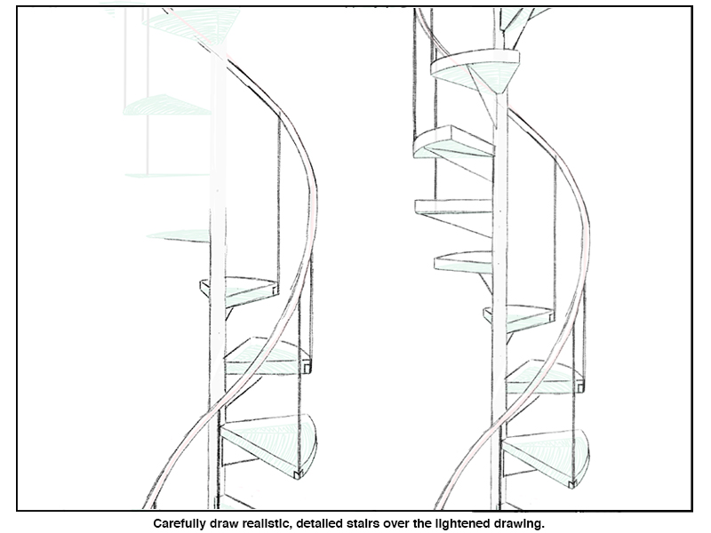 How To Draw A Spiral Staircase