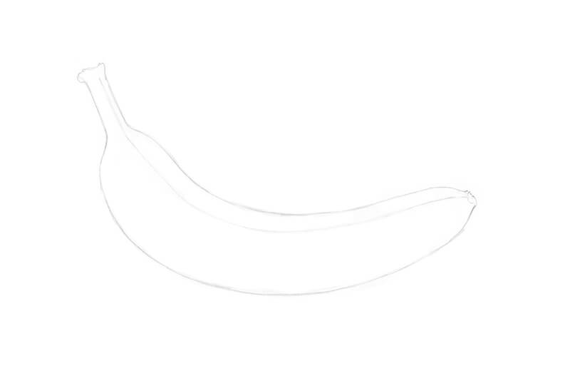 Pencil sketch of a banana