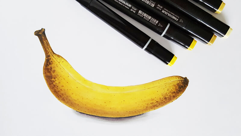 Basic Alcohol-Based Marker Techniques: Drawing a Banana