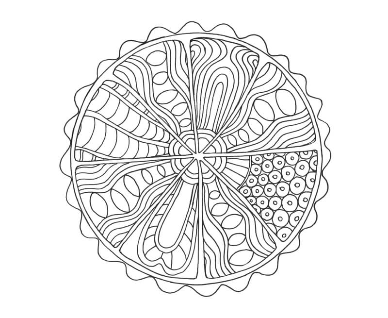 Contour line drawing of a meditative doodle
