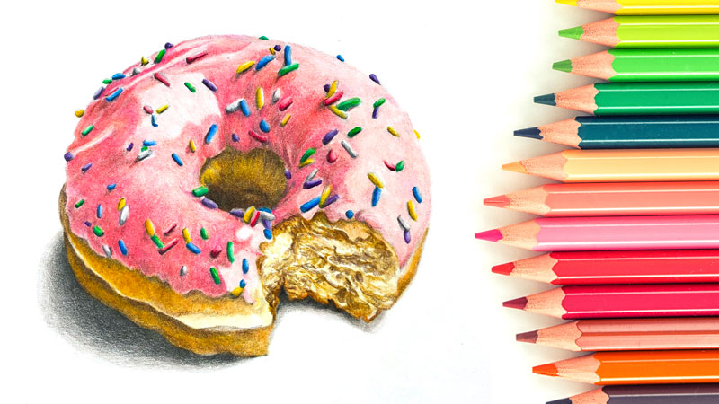 How to Draw a Doughnut with Colored Pencils