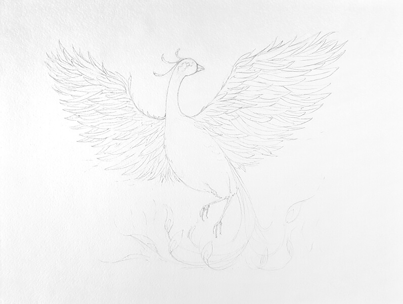 easy phoenix drawing