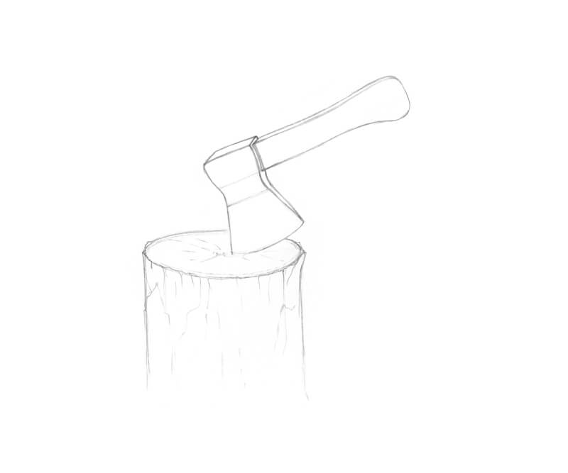 Pencil sketch of an ax