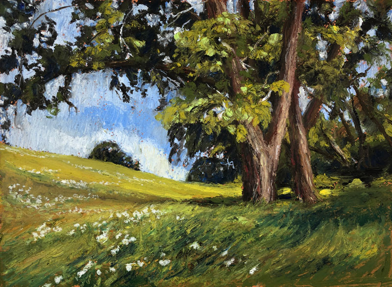Oil pastel landscape drawing