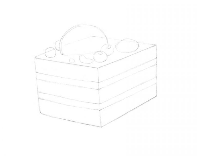 How to Draw a Cake with Watercolor and Colored Pencils