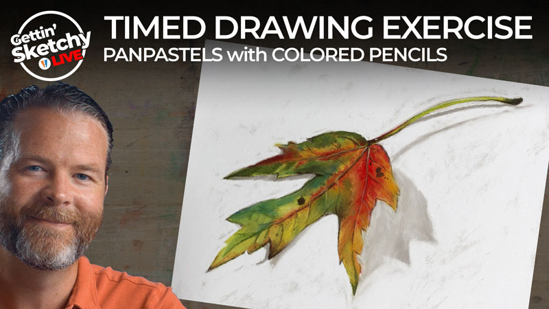 How to draw an Autumn Leaf with PanPastel and colored pencils
