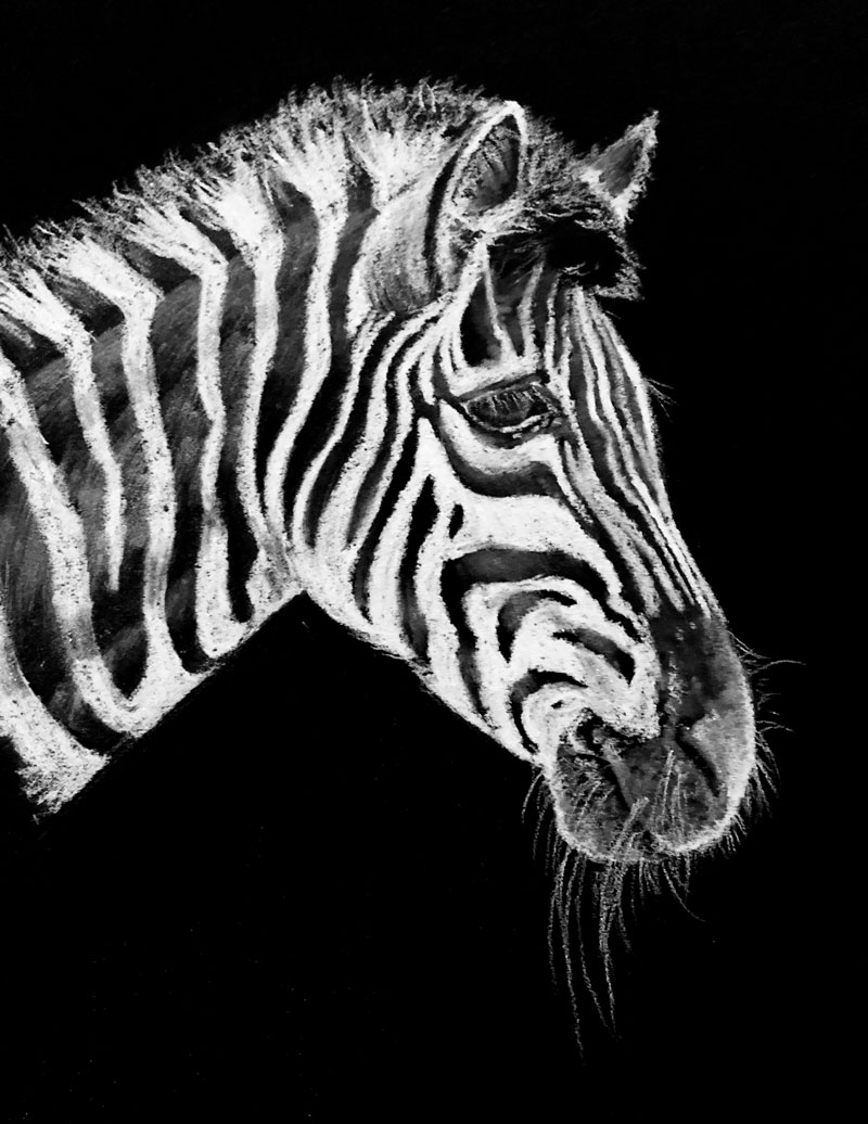 white charcoal art