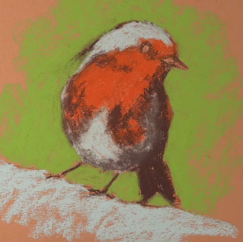 Pastel Drawing of a Robin – Timed Drawing Exercise