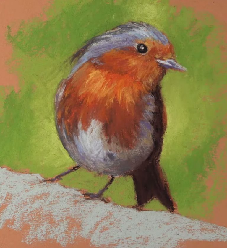 Pastel Drawing of a Robin – Timed Drawing Exercise