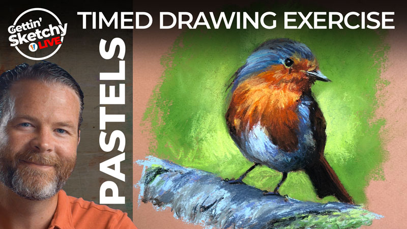 Drawing a Robin with Pastels and Pastel Pencils