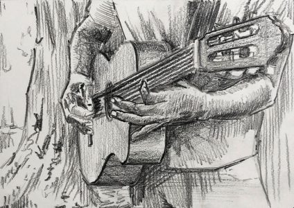 How to Draw a Person Playing the Guitar