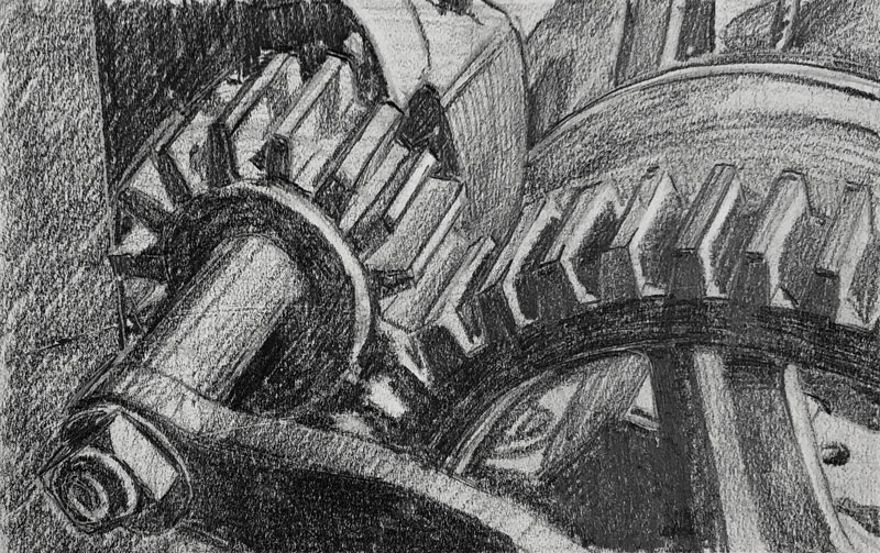 machine gears drawing