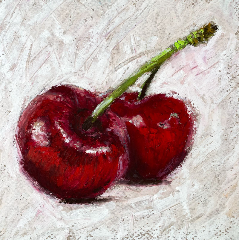 Impressionist Cherries with Oil Pastels – Timed Drawing Exercise