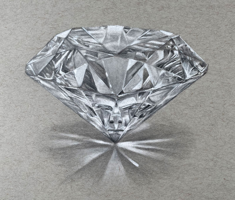 Diamond drawing with pencil