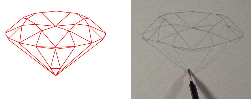 Drawing the planes of the diamond