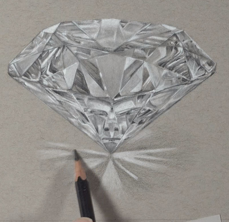 how to draw a diamond step by step easy