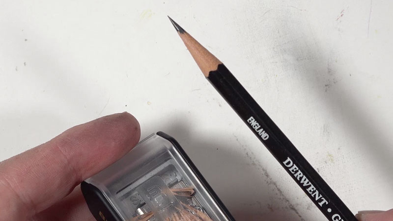 Sharp tip on pencil by Blackwing sharpener