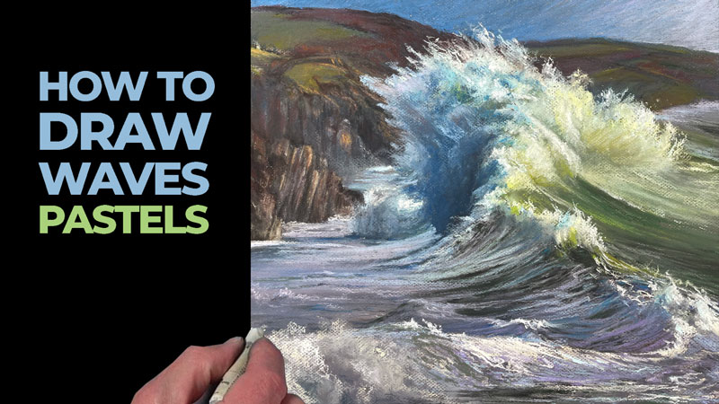 Drawing waves with pastels