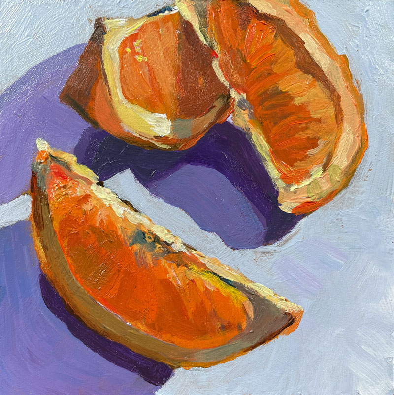 Acrylic painting of orange slices