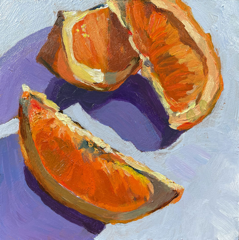 Painting Orange Slices with Acrylics